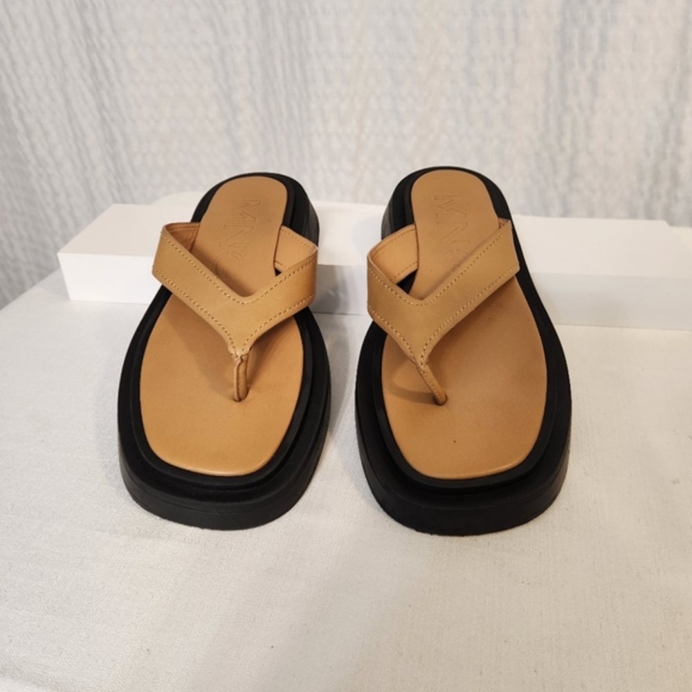 Mango Tan and Black Women's Sandals